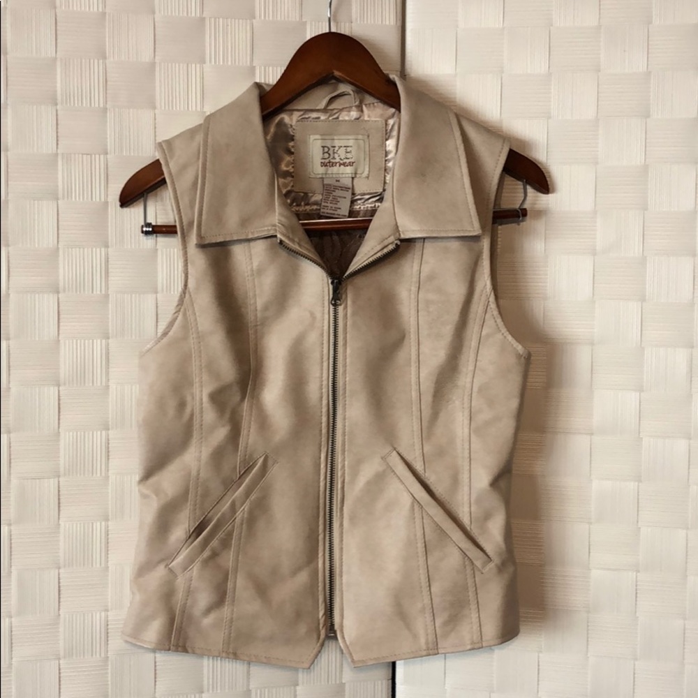 Leather Vest with Lace Back